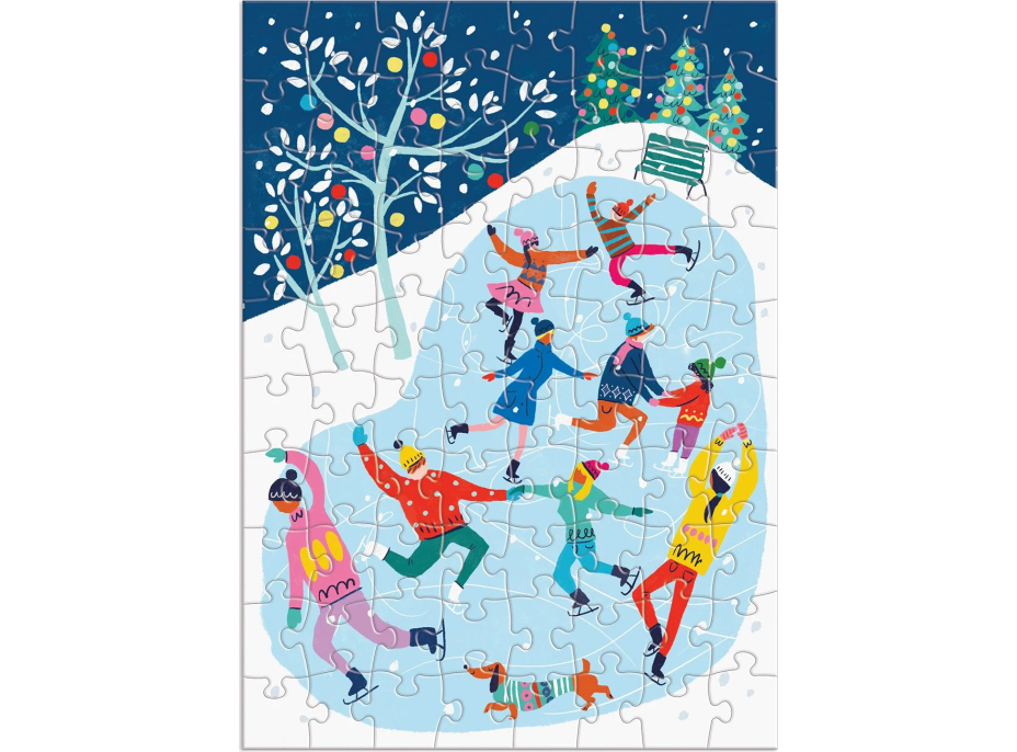 GALISON Puzzle Adventní kalendář: Veselé a třpytivé 12x80 dílků