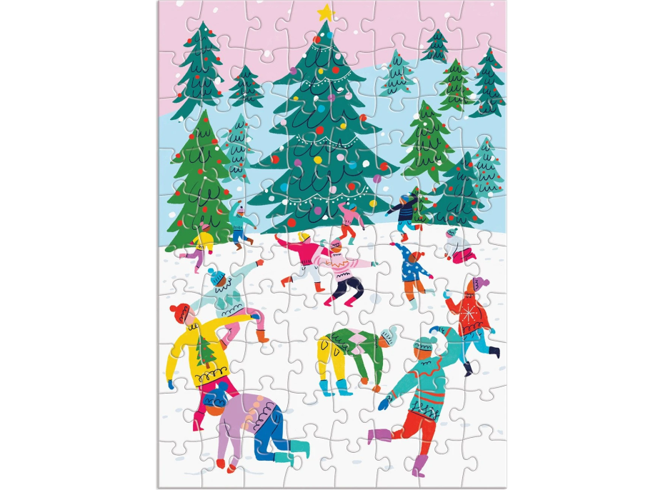 GALISON Puzzle Adventní kalendář: Veselé a třpytivé 12x80 dílků