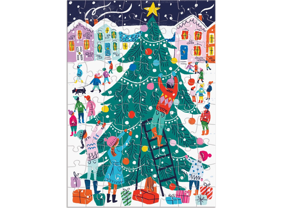 GALISON Puzzle Adventní kalendář: Veselé a třpytivé 12x80 dílků