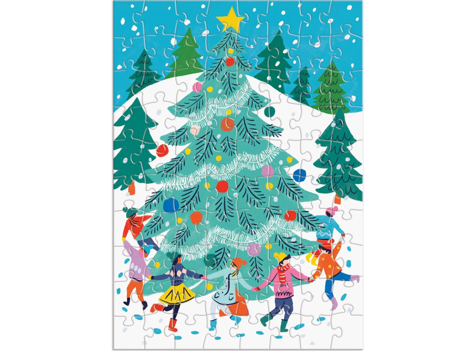 GALISON Puzzle Adventní kalendář: Veselé a třpytivé 12x80 dílků