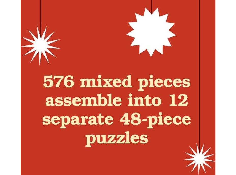 CHRONICLE BOOKS Sada 12 puzzle Dvanáct dní Kočkonoc 576 dílků
