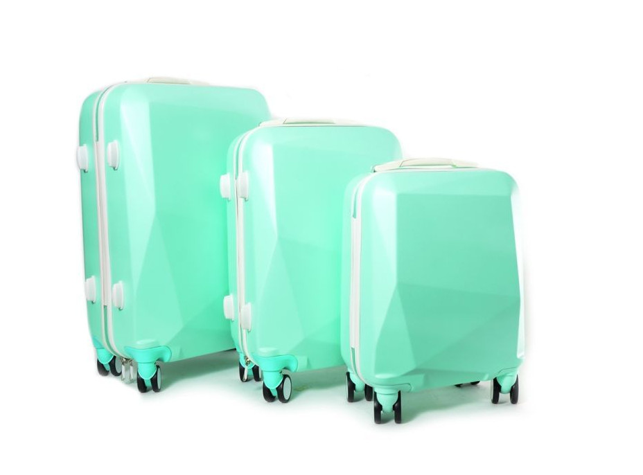 Moderní cestovní kufry DIAMOND - mátové