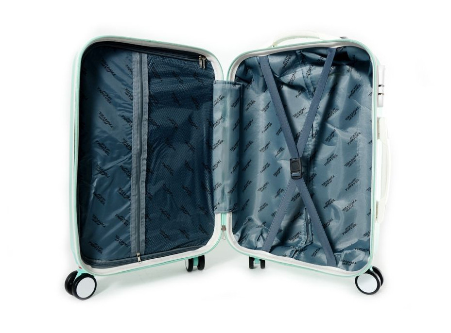 Moderní cestovní kufry DIAMOND - mátové
