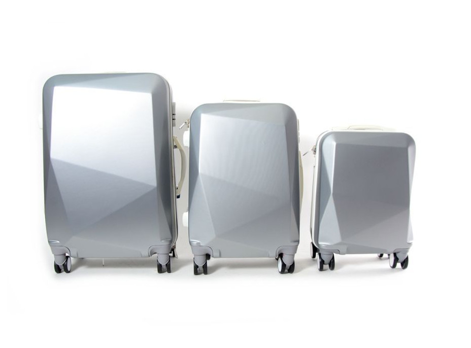 Moderní cestovní kufry DIAMOND - šedé