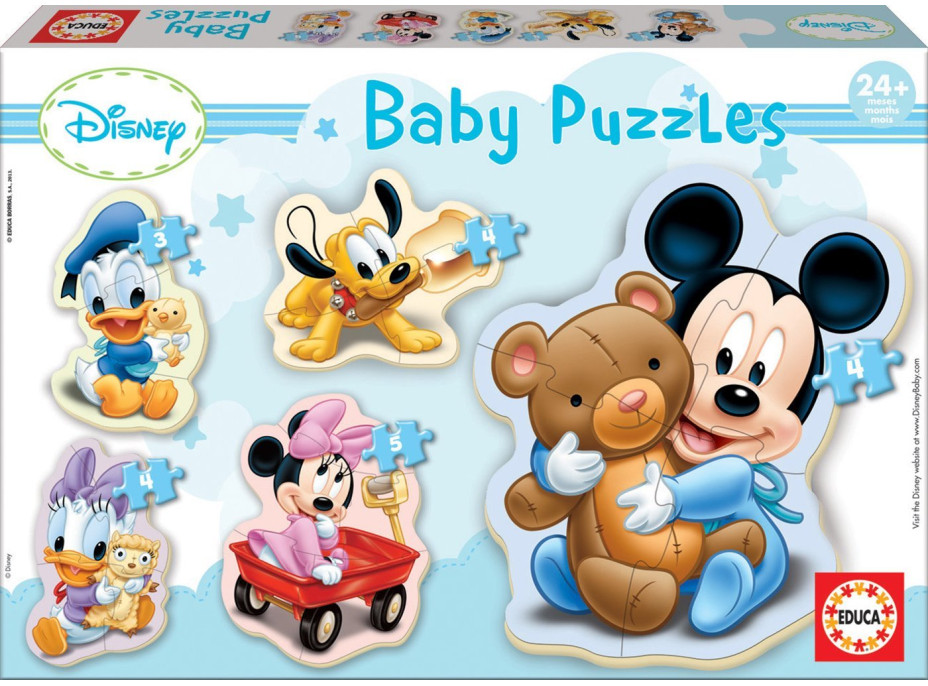 EDUCA Baby puzzle Miminka Disney 5v1 (3-5 dílků)