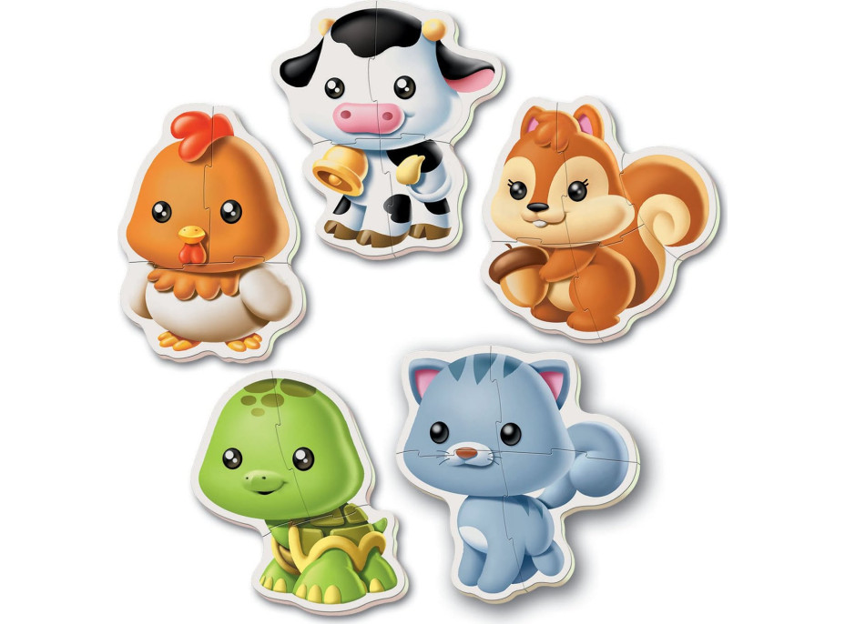 EDUCA Baby puzzle Zvířátka 5v1 (3-5 dílků)
