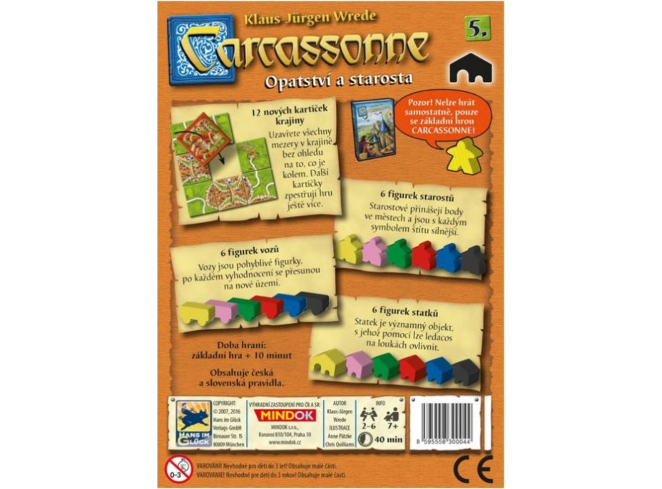 Carcassonne: Opatství a starosta (5.rozšíření)