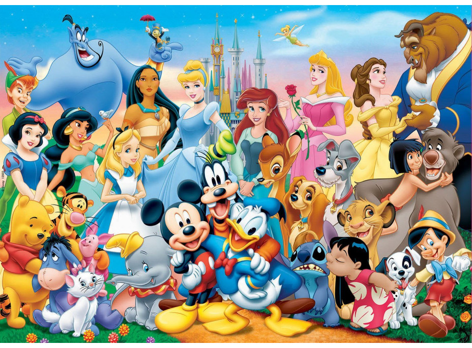EDUCA Dřevěné puzzle Báječný svět Disney 100 dílků