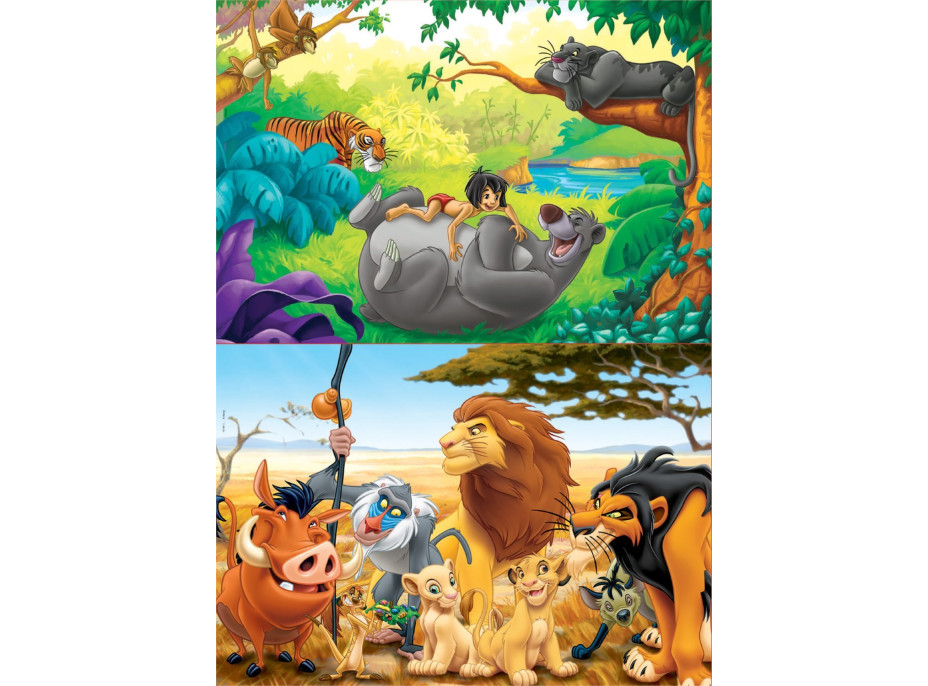 EDUCA Dřevěné puzzle Disney Zvířecí kamarádi 2x50 dílků