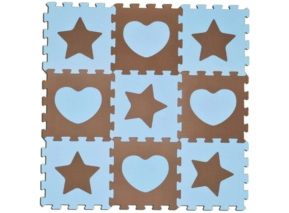SUN TA TOYS Pěnové puzzle Hvězdy a srdce modré S4 (30x30)