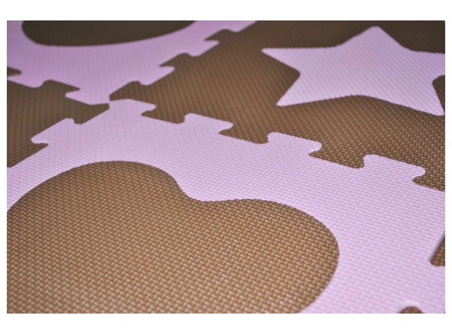SUN TA TOYS Pěnové puzzle Hvězdy a srdce růžové S4 (30x30)