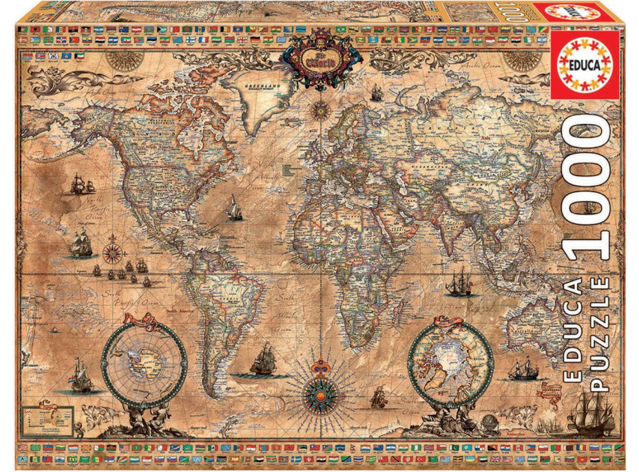 EDUCA Puzzle Antická mapa světa 1000 dílků