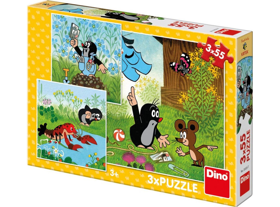 DINO Puzzle Krtek a kalhotky 3x55 dílků