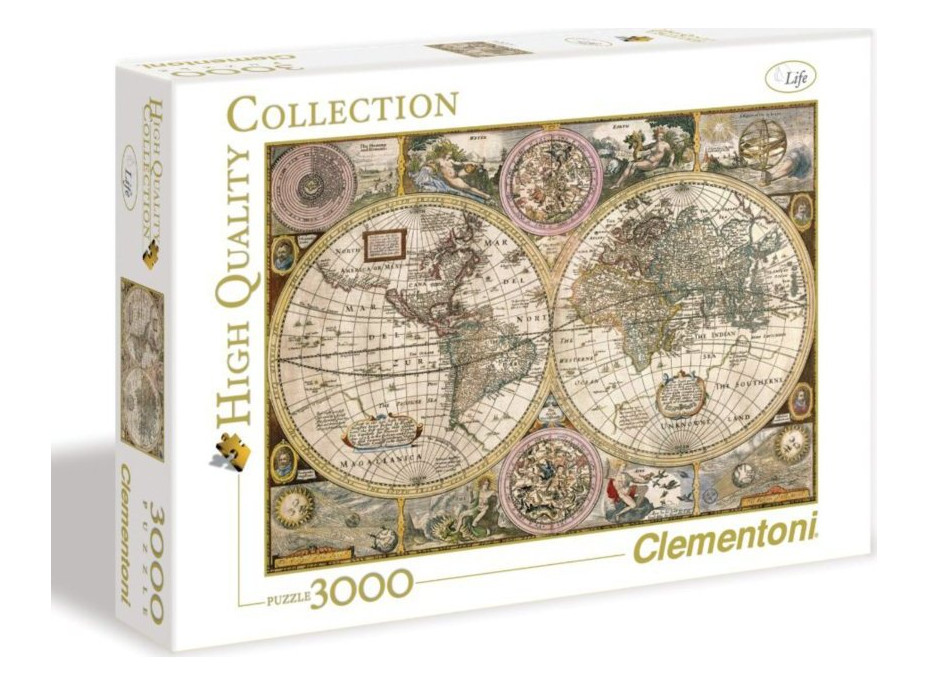 CLEMENTONI Puzzle Stará mapa 3000 dílků