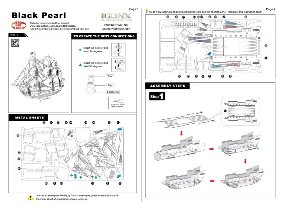 METAL EARTH 3D puzzle Black Pearl - Černá Perla (ICONX)