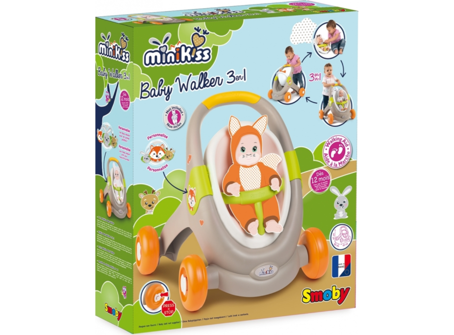 SMOBY Chodítko Minikiss 3v1 zvířátko