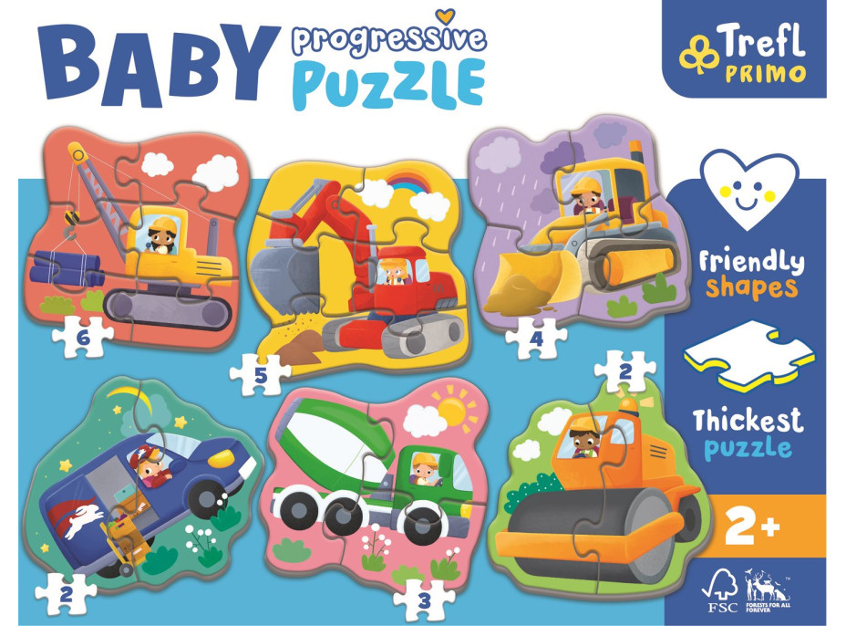 TREFL Baby puzzle Na staveništi 6v1 (2-6 dílků)