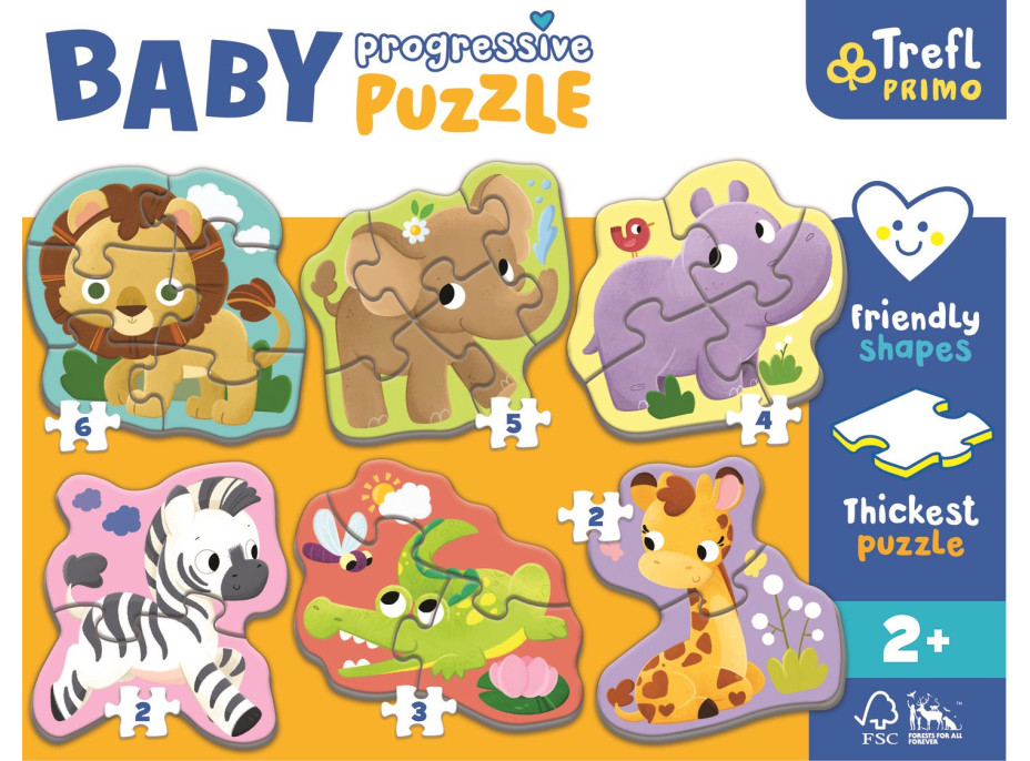 TREFL Baby puzzle Safari 6v1 (2-6 dílků)