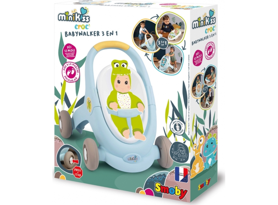 SMOBY Chodítko Minikiss 3v1 krokodýl