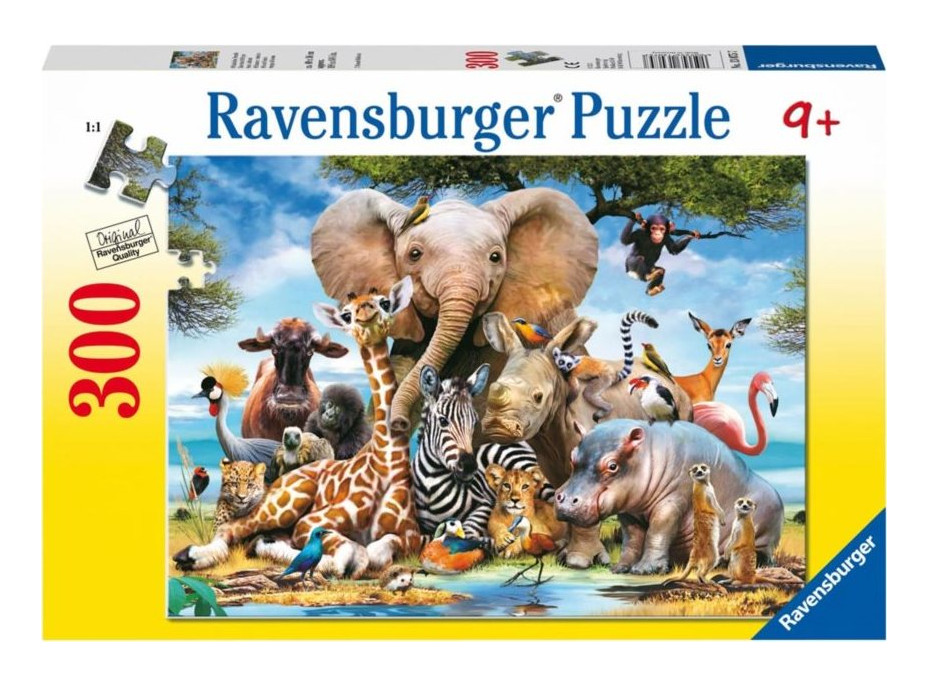 RAVENSBURGER Puzzle Kamarádi z Afriky 300 dílků