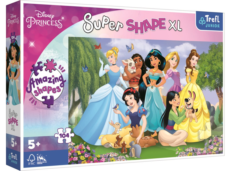 TREFL Puzzle Super Shape XL Disney princezny: V zahradě 104 dílků