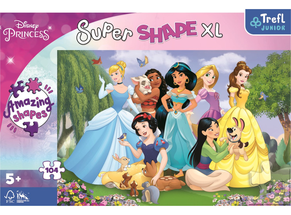 TREFL Puzzle Super Shape XL Disney princezny: V zahradě 104 dílků