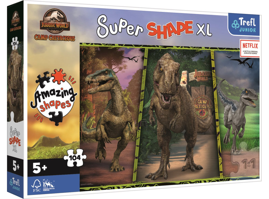 TREFL Puzzle Super Shape XL Jurský svět: Křídový kemp 104 dílků