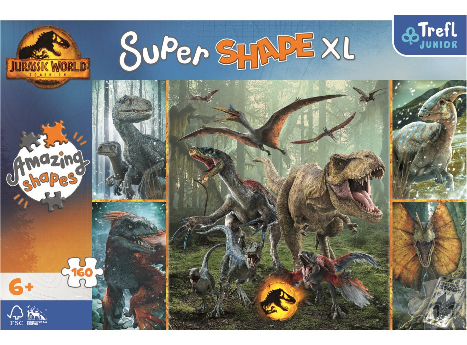 TREFL Puzzle Super Shape XL Jurský svět: Neobvyklí dinosauři 160 dílků