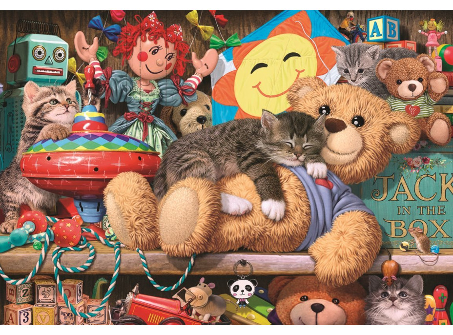 ANATOLIAN Puzzle Koťata na poličce s hračkami 260 dílků