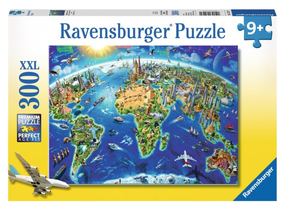 RAVENSBURGER Puzzle Mapa světových památek XXL 300 dílků
