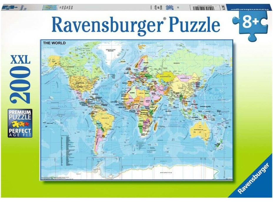 RAVENSBURGER Puzzle Mapa světa XXL 200 dílků