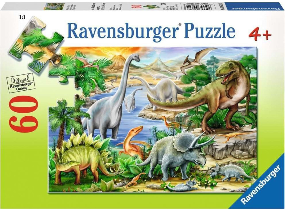 RAVENSBURGER Puzzle Prehistorický život 60 dílků