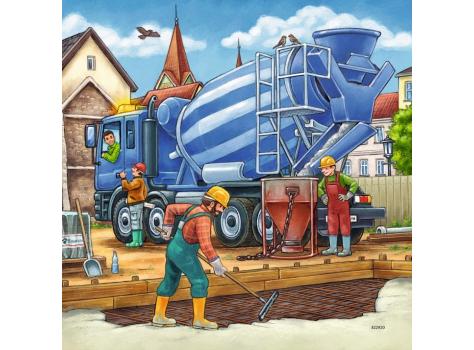 RAVENSBURGER Puzzle Stavební stroje 3x49 dílků