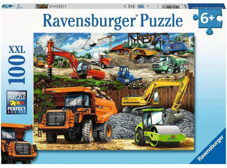 RAVENSBURGER Puzzle Stavební stroje XXL 100 dílků