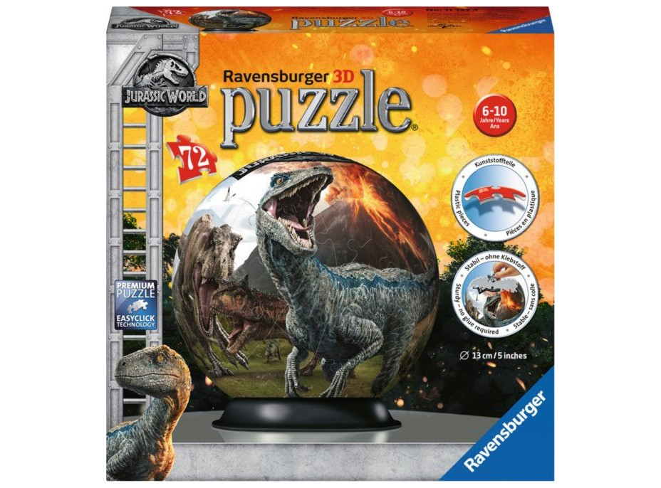 RAVENSBURGER Puzzleball Jurský svět 72 dílků