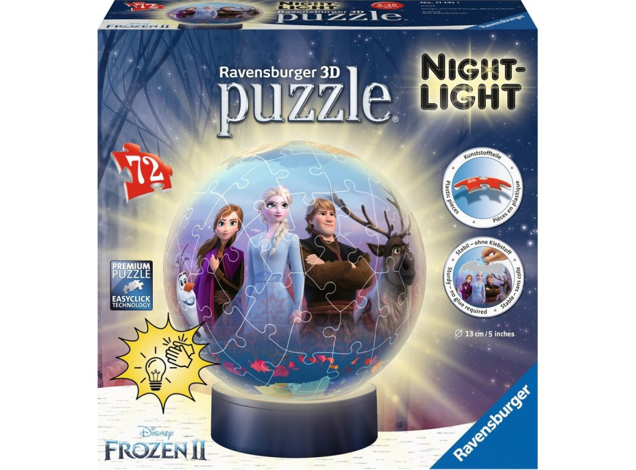 RAVENSBURGER Svítící puzzleball Ledové království 2, 72 dílků