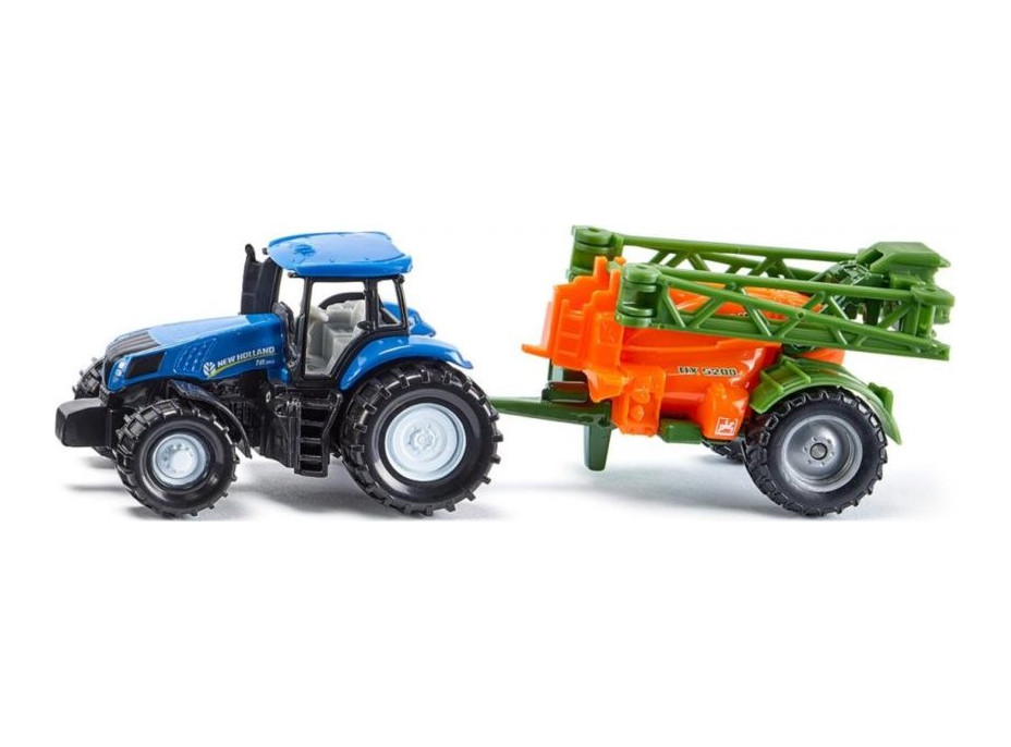 Traktor s rozprašovačem hnojiva