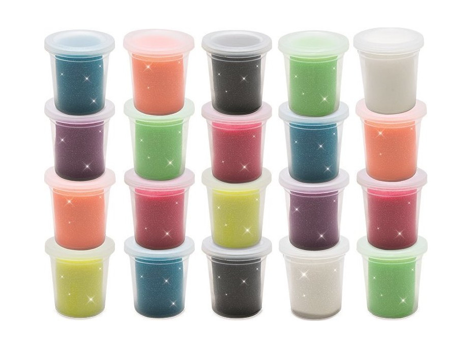 MAC TOYS Třpytivá veselá modelína 20 x 85g