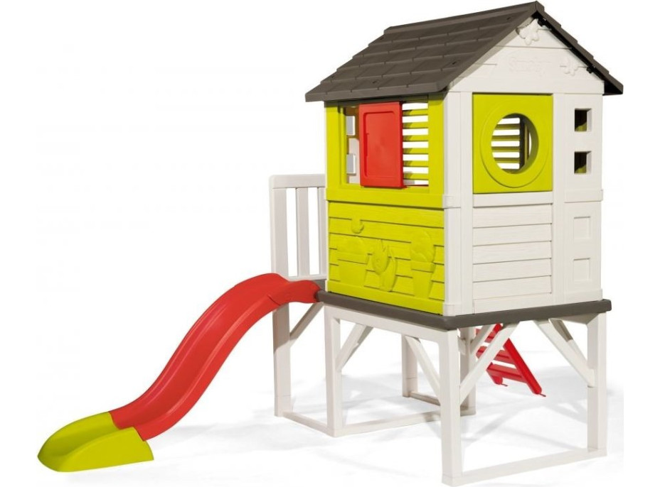 SMOBY Zahradní domeček na pilířích se skluzavkou