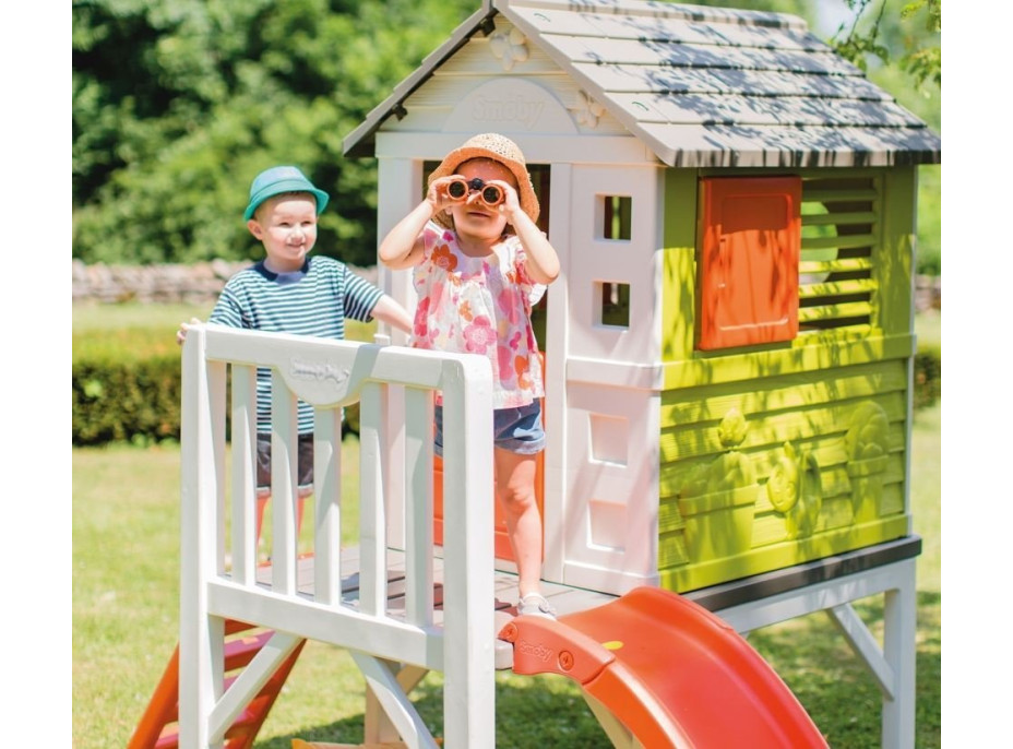 SMOBY Zahradní domeček na pilířích se skluzavkou
