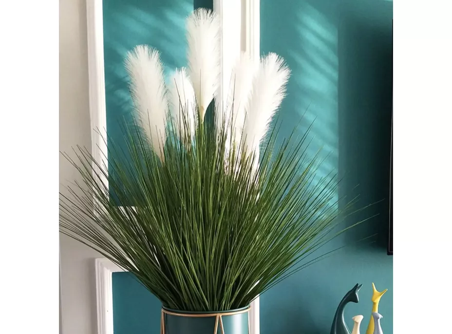 Umělá tráva pampová - 90 cm - ecru bílá