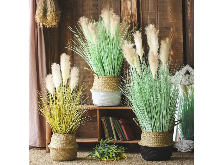 Umělá tráva pampová - 90 cm - ecru bílá