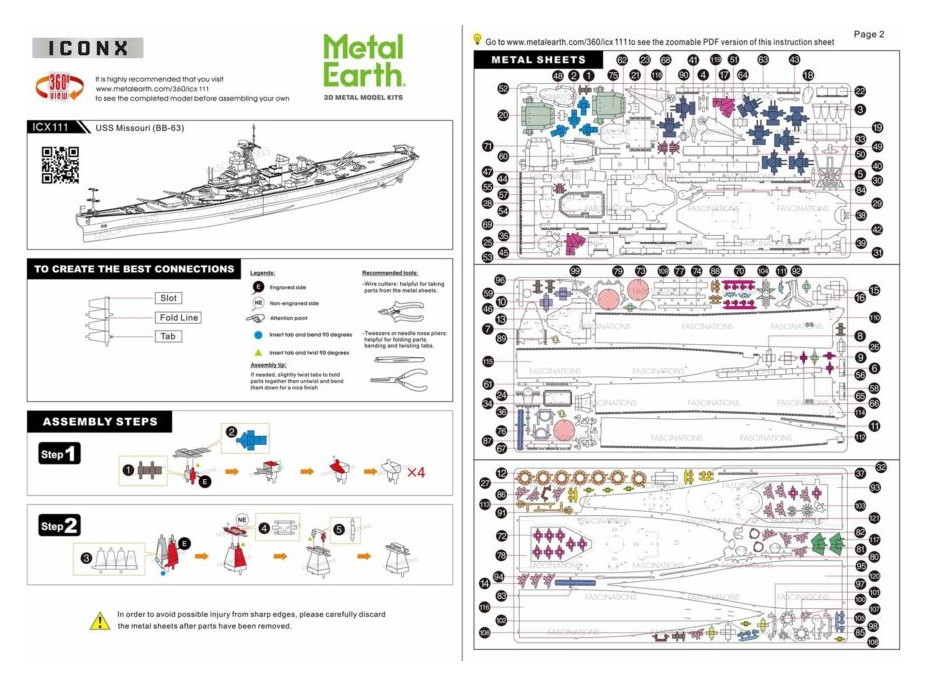 METAL EARTH 3D puzzle USS Missouri BB-63 (ICONX)