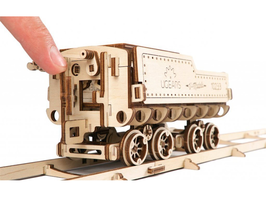 UGEARS 3D puzzle Lokomotiva V-Express s vagónem 538 dílků