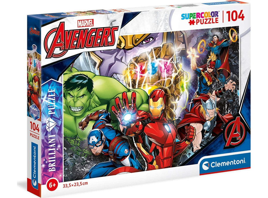 CLEMENTONI Brilliant puzzle Marvel: Avengers 104 dílků