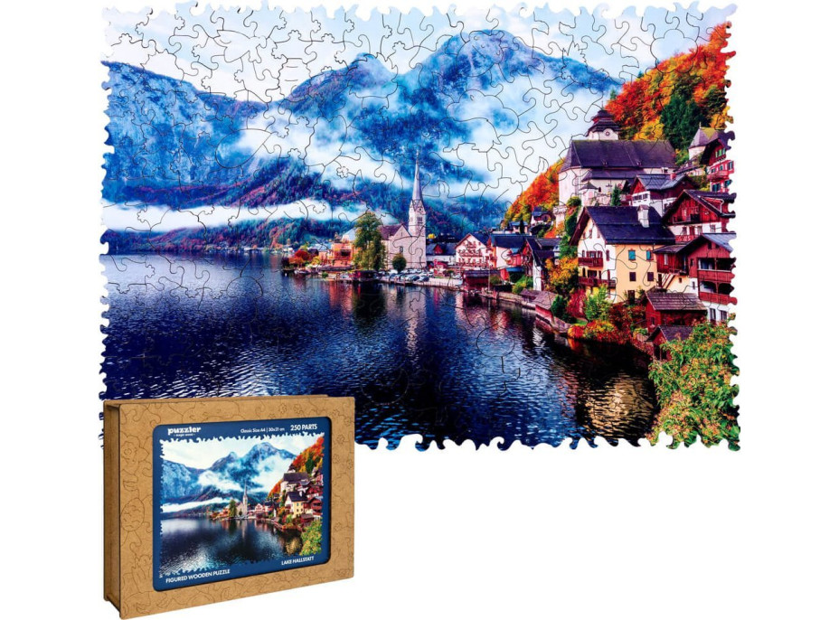 PUZZLER Dřevěné puzzle Halštatské jezero, Rakousko 250 dílků
