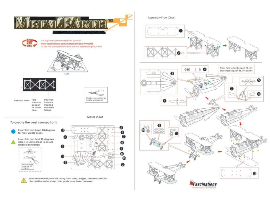 METAL EARTH 3D puzzle Dvouplošník Fokker D-VII