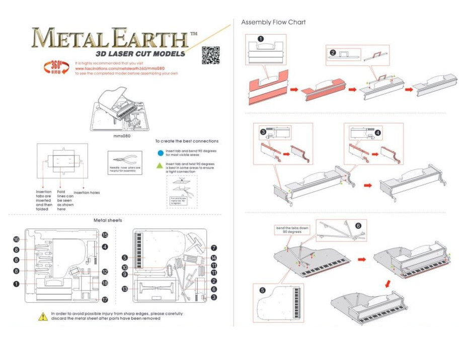 METAL EARTH 3D puzzle Klavír