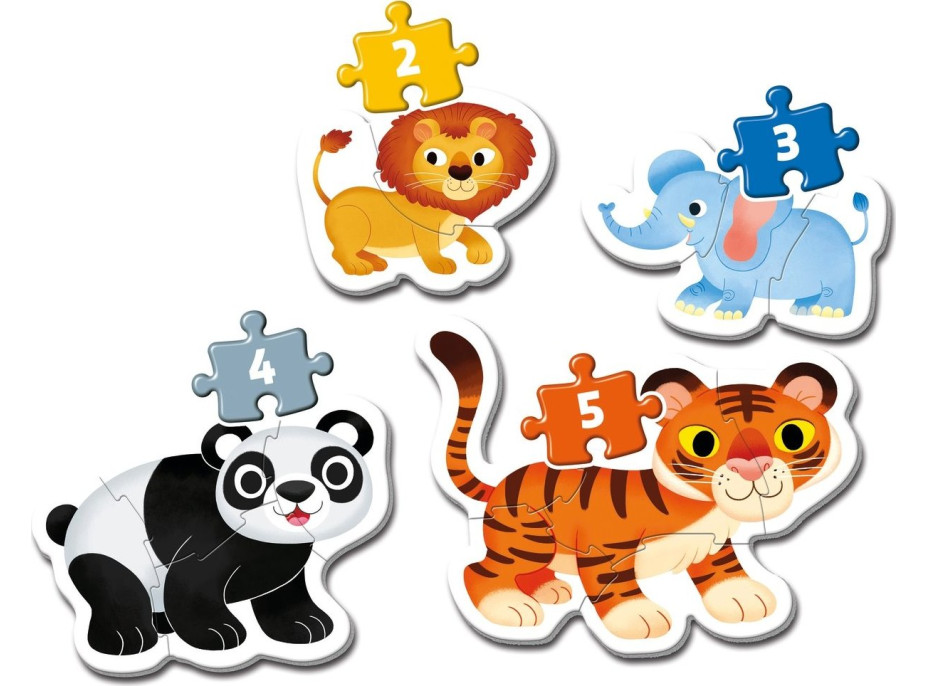 CLEMENTONI Moje první puzzle Safari 4v1 (2,3,4,5 dílků)