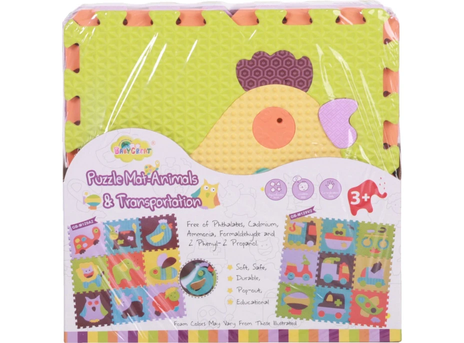 BABY GREAT Pěnové puzzle Barevná zvířata SX (30x30)